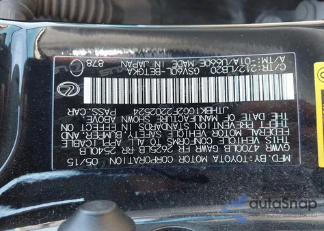 2015 Lexus Es 350 from USA, damaged, VIN JTHBK1GG2F2202524